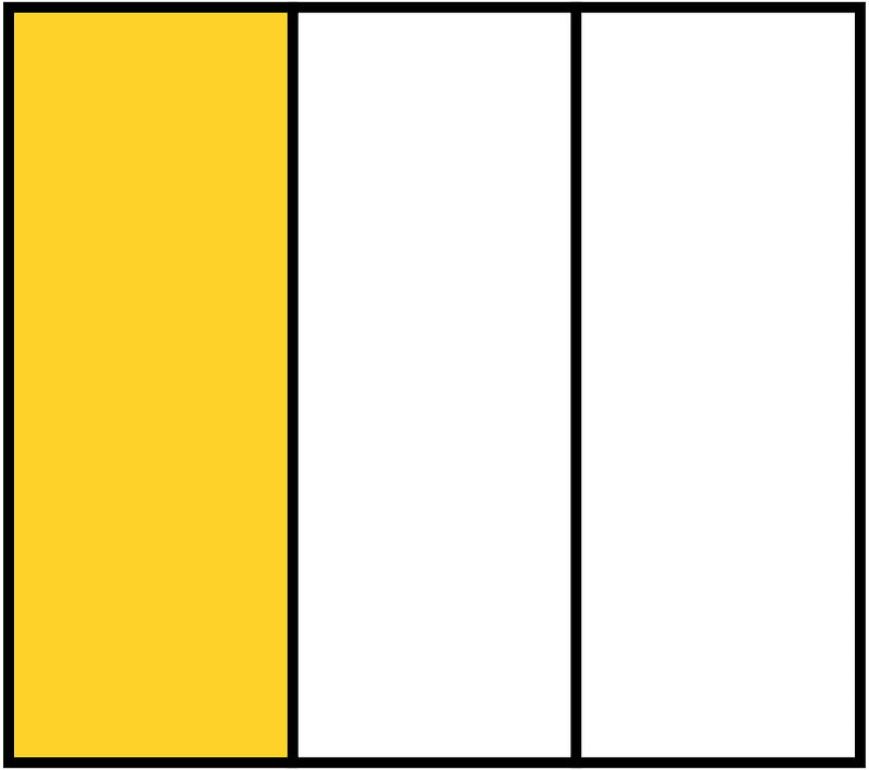 Yellow-Amber Rectangle Fraction 1:3