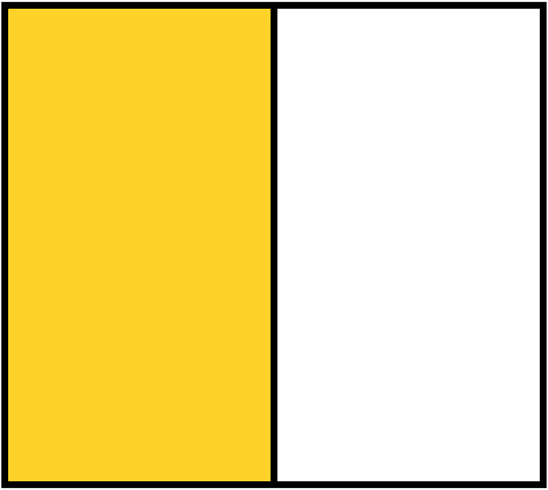 Yellow-Amber Rectangle Fraction 1:2