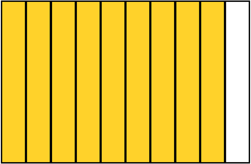 Yellow-Amber Rectangle Fraction 9:10