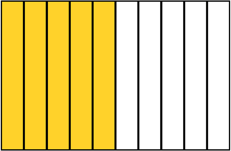 Yellow-Amber Rectangle Fraction 5:10