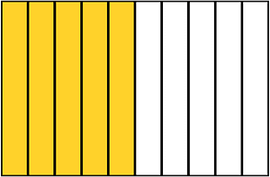 Yellow-Amber Rectangle Fraction 5:10