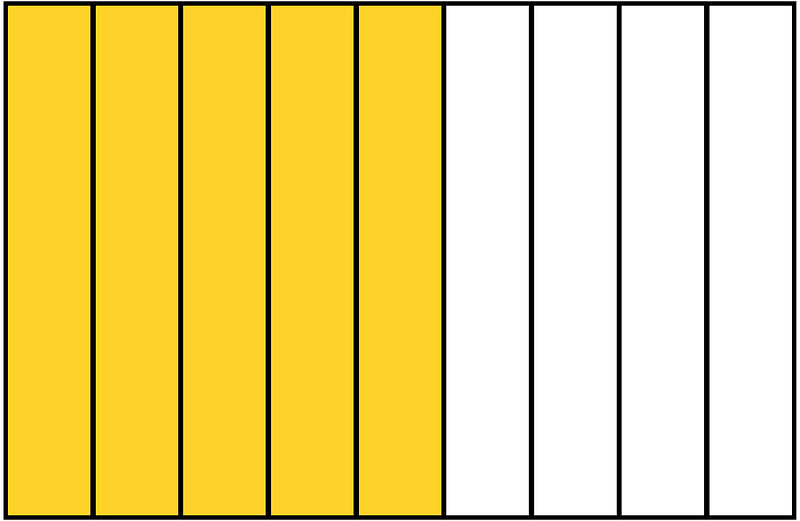 Yellow-Amber Rectangle Fraction 5:9