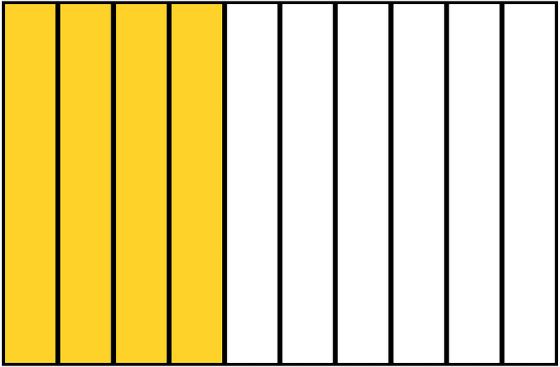Yellow-Amber Rectangle Fraction 4:10