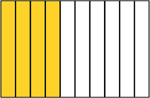 Yellow-Amber Rectangle Fraction 4:10