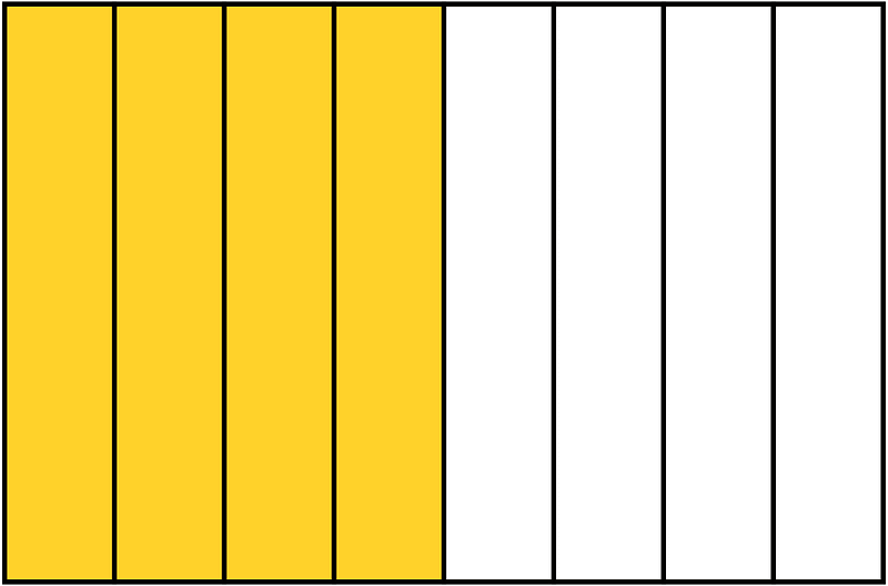 Yellow-Amber Rectangle Fraction 4:8