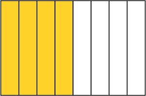 Yellow-Amber Rectangle Fraction 4:8