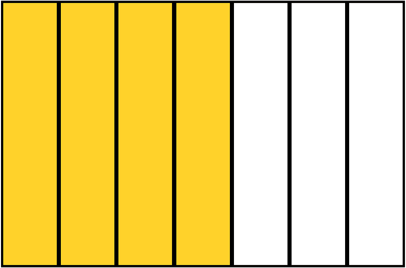 Yellow-Amber Rectangle Fraction 4:7