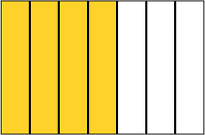 Yellow-Amber Rectangle Fraction 4:7