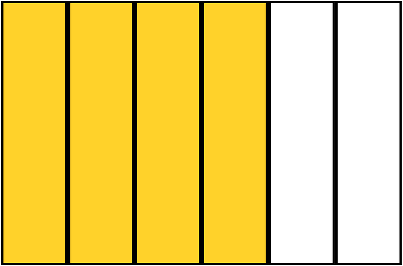 Yellow-Amber Rectangle Fraction 4:6