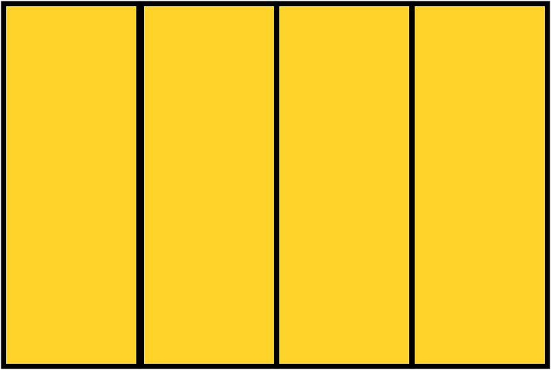 Yellow-Amber Rectangle Fraction 4:4