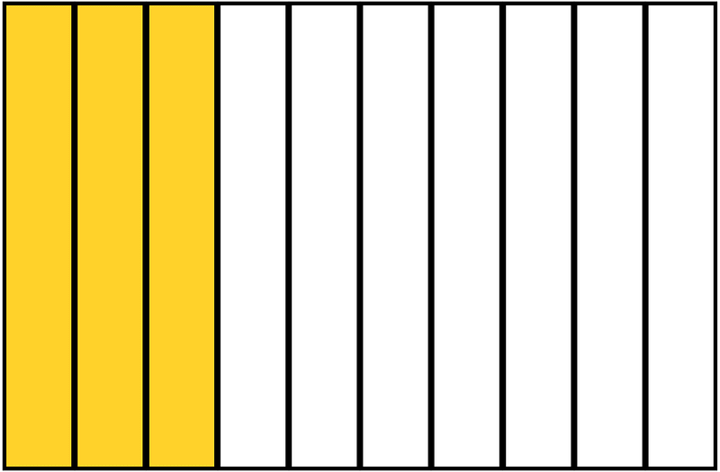 Yellow-Amber Rectangle Fraction 3:10