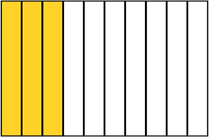 Yellow-Amber Rectangle Fraction 3:10