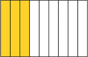 Yellow-Amber Rectangle Fraction 3:9