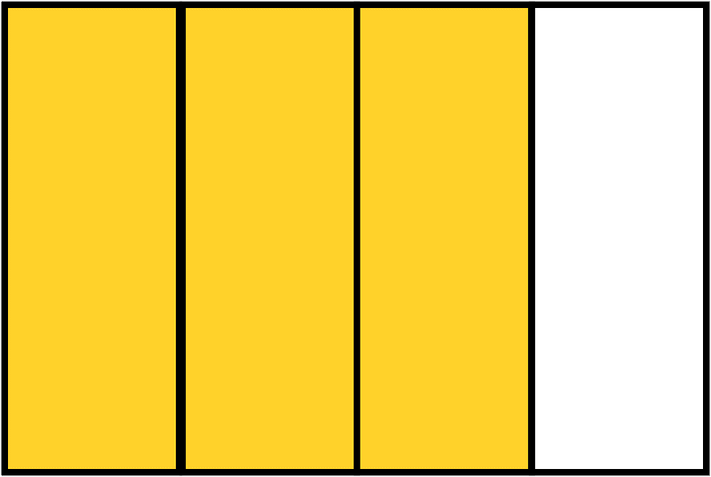 Yellow-Amber Rectangle Fraction 3:4
