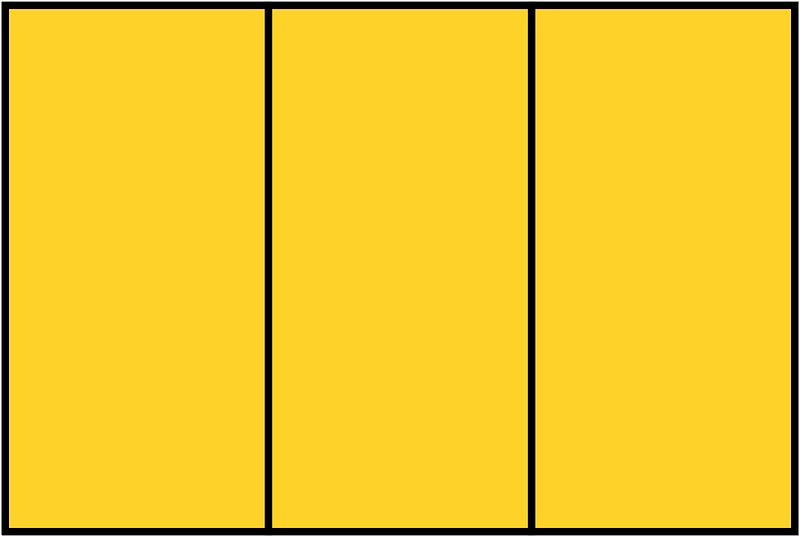 Yellow-Amber Rectangle Fraction 3:3