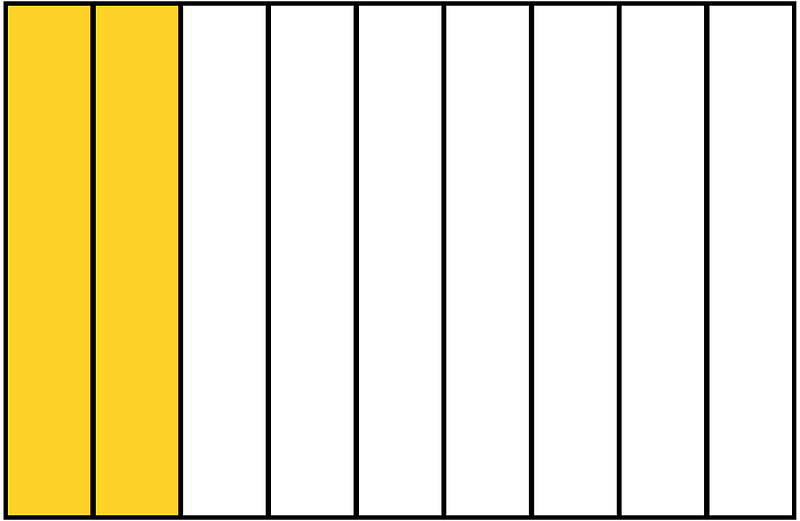 Yellow-Amber Rectangle Fraction 2:9