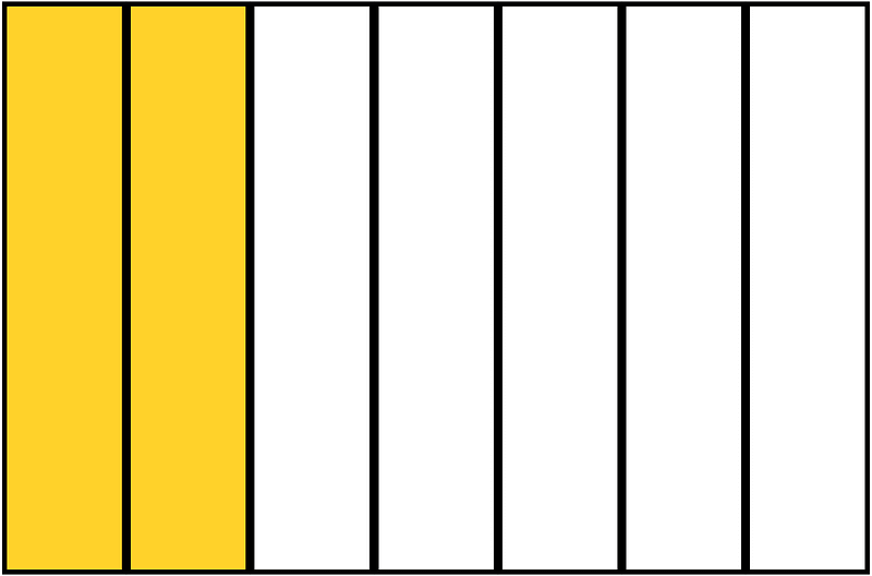 Yellow-Amber Rectangle Fraction 2:7