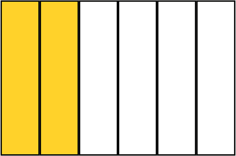 Yellow-Amber Rectangle Fraction 2:6