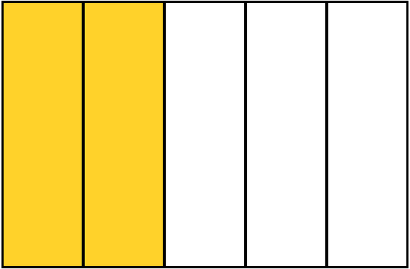 Yellow-Amber Rectangle Fraction 2:5