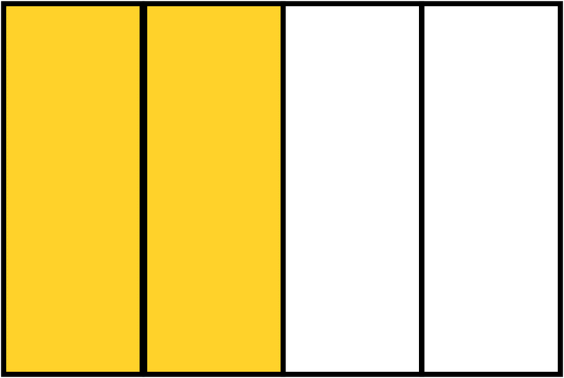 Yellow-Amber Rectangle Fraction 2:4