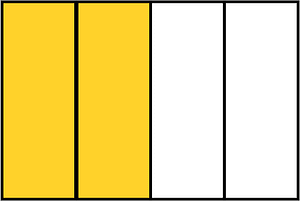 Yellow-Amber Rectangle Fraction 2:4