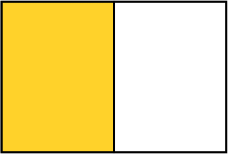 Yellow-Amber Rectangle Fraction 1:2
