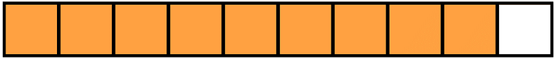 Orange Rectangle Fraction 9:10