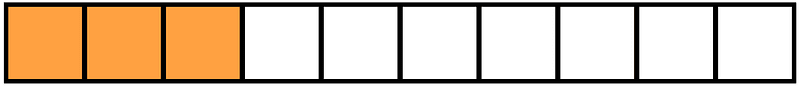 Orange Rectangle Fraction 3:10