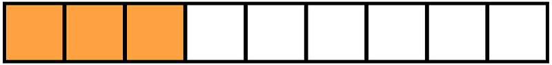 Orange Rectangle Fraction 3:9