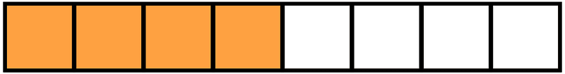 Orange Rectangle Fraction 4:8
