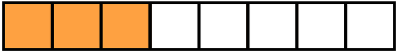 Orange Rectangle Fraction 3:8