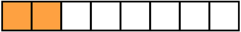 Orange Rectangle Fraction 2:8