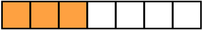 Orange Rectangle Fraction 3:7