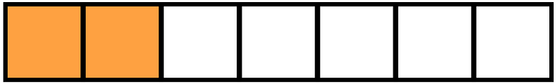 Orange Rectangle Fraction 2:7