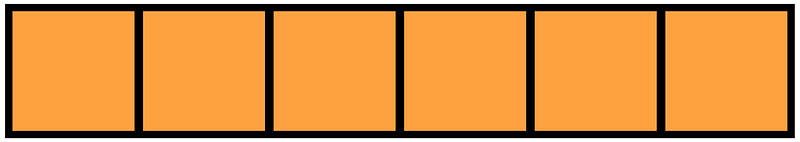 Orange Rectangle Fraction 6:6