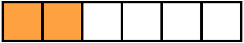 Orange Rectangle Fraction 2:6