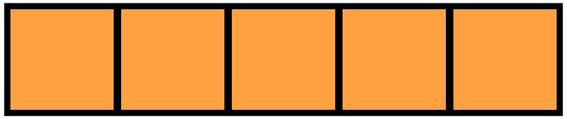 Orange Rectangle Fraction 5:5