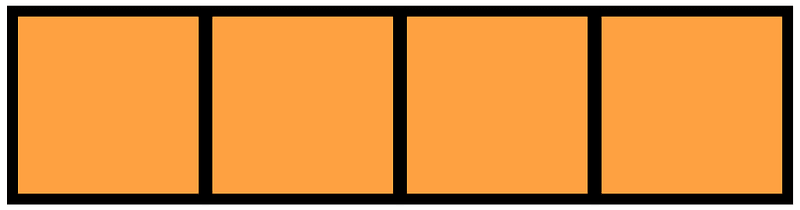 Orange Rectangle Fraction 4:4