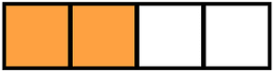 Orange Rectangle Fraction 2:4