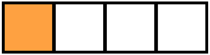 Orange Rectangle Fraction 1:4