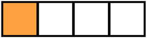 Orange Rectangle Fraction 1:4
