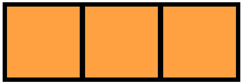Orange Rectangle Fraction 3:3