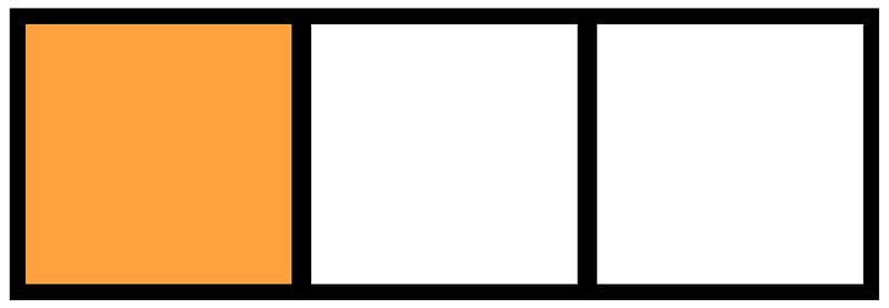 Orange Rectangle Fraction 1:3