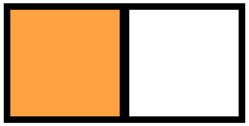 Orange Rectangle Fraction 1:2