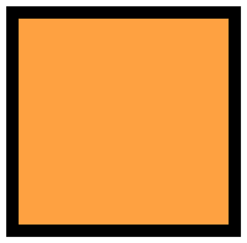 Orange Rectangle Fraction 1:1