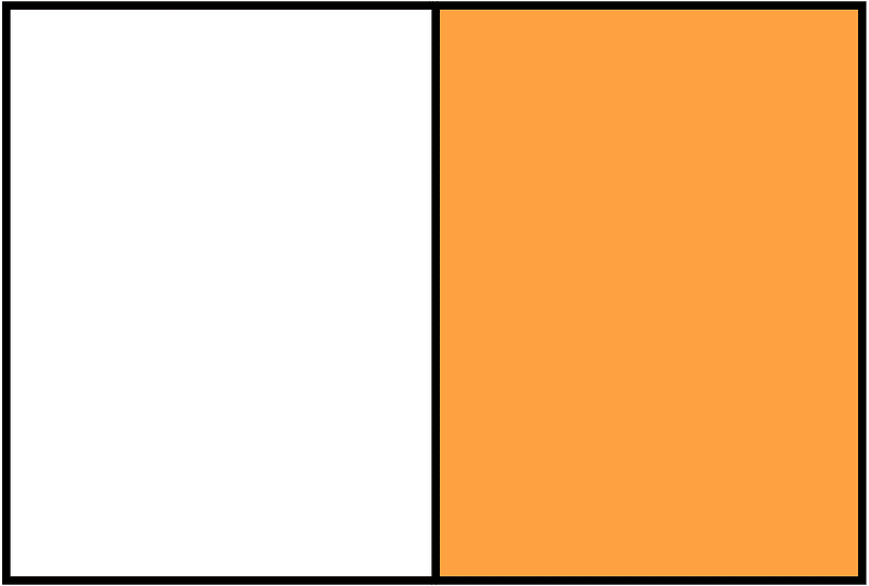 Orange Rectangle Fraction 1:2