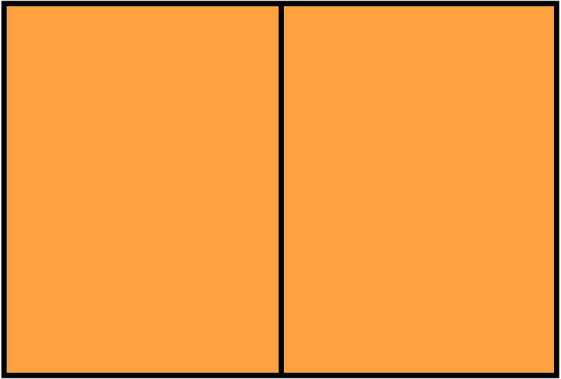 Orange Rectangle Fraction 2:2