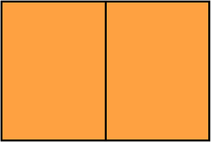 Orange Rectangle Fraction 2:2