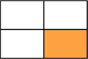 Orange Rectangle Fraction 1:4
