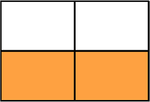 Orange Rectangle Fraction 2:4